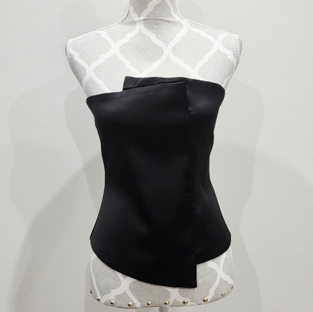 Zara Black Sleek Strapless Top
